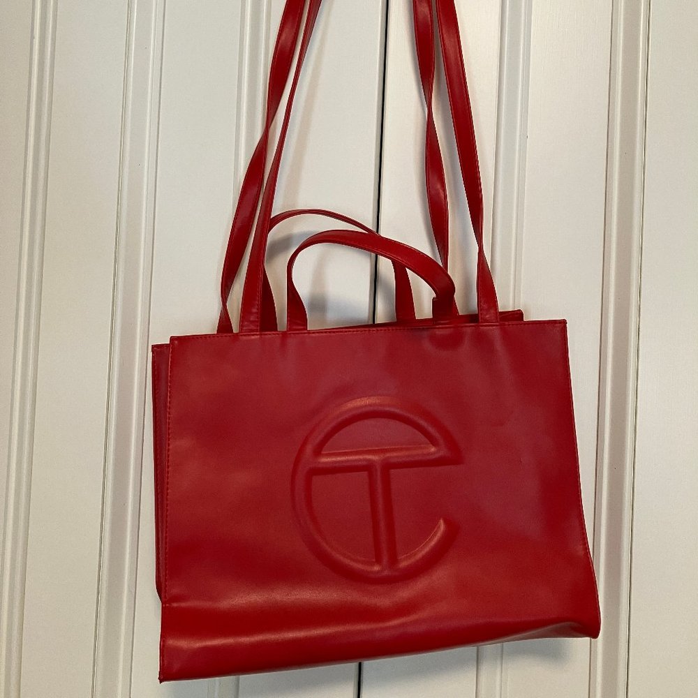 Telfar Red Medium Shopping Bag